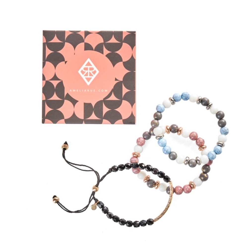 Amelia Rue KINSLEY BRACELET SET of 3. Color: Multi Size: Set of 3